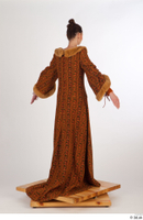  Photos Woman in Historical Dress 34 15th century Historical clothing a poses brown dress whole body 0006.jpg